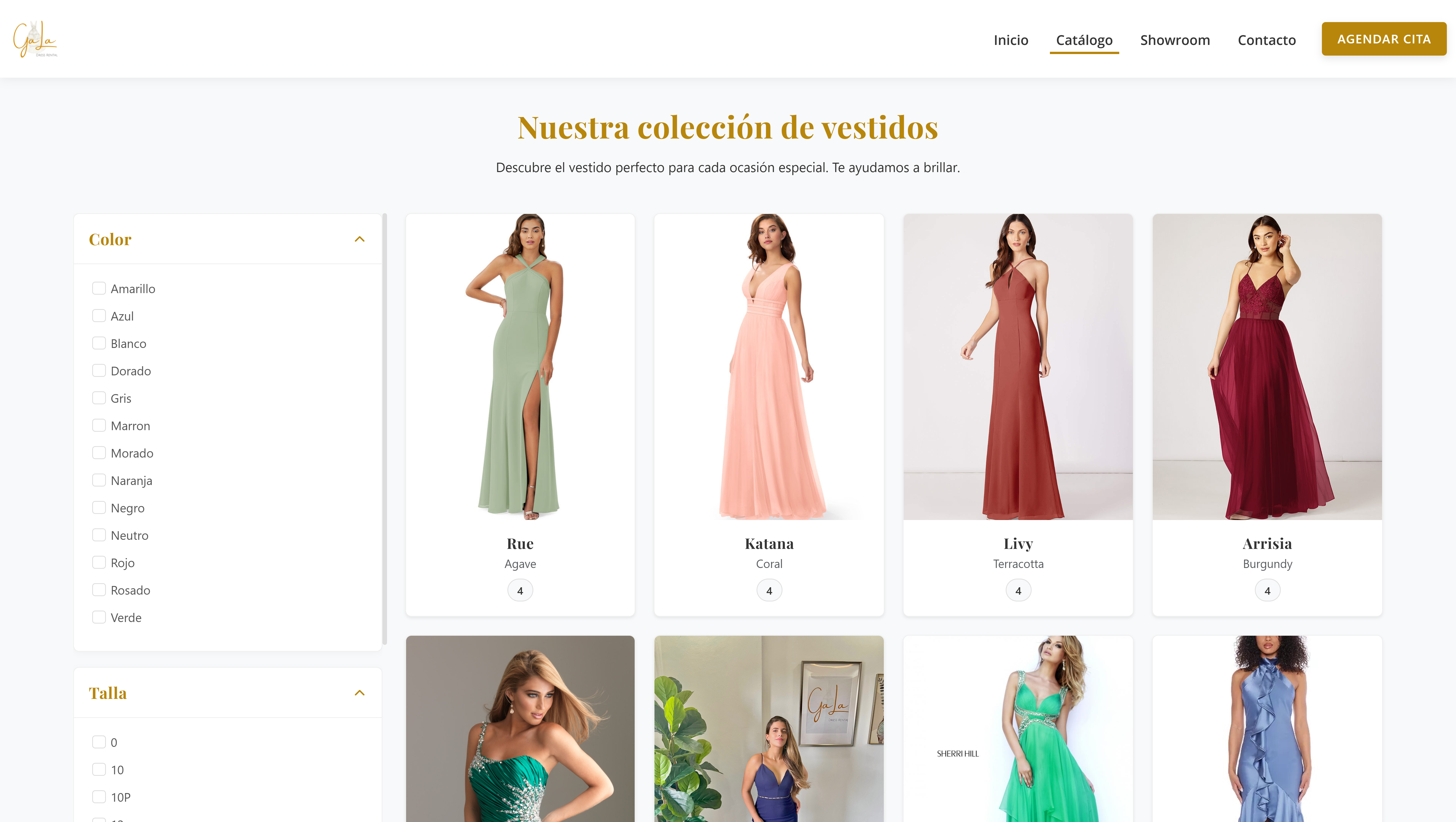 Captura de pantalla de Gala Dress Rental